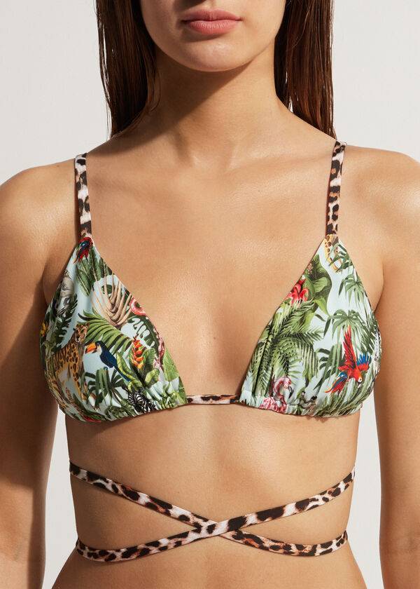 zelené dámské ekologické bikinové vršky calzedonia triangle string nairobi