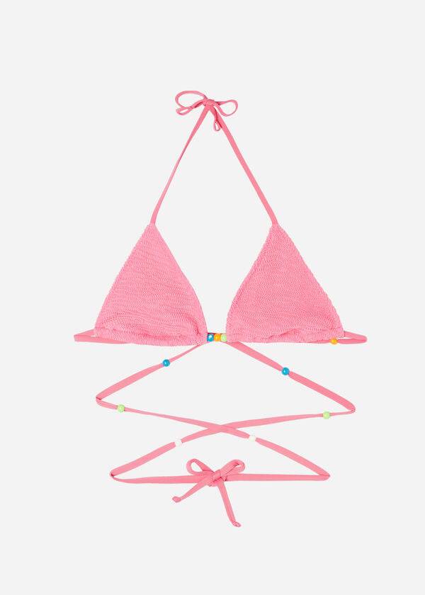 růžové dámské bikinové vršky calzedonia s trojúhelníkovým zavazováním san diego