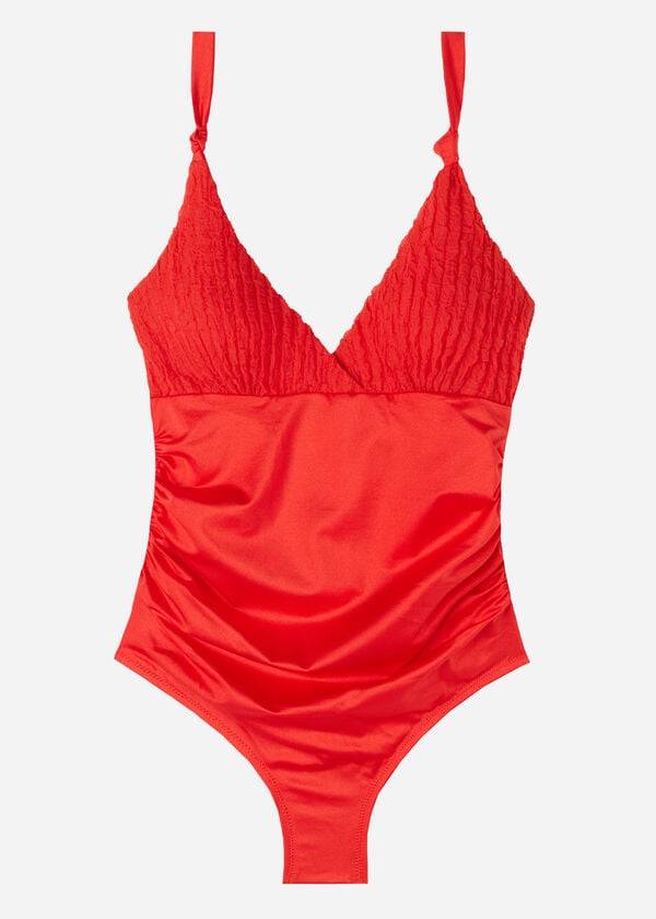 dámské plavky calzedonia one piece marrakech v červené barvě