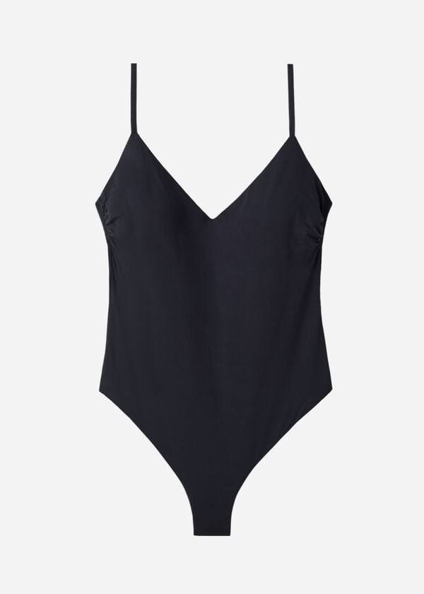 dámské černé vycpané jednodílné plavky calzedonia indonesia